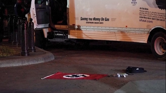 Investigators reportedly pulled a Nazi flag out of the U-Haul.