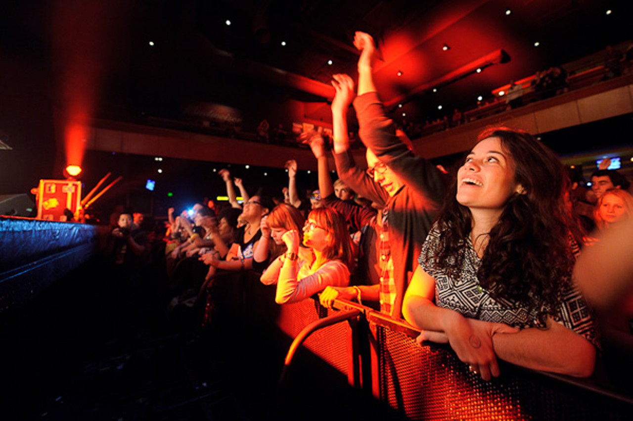 Fans during Chromeo's performance at the Pageant on October 24, 2011.