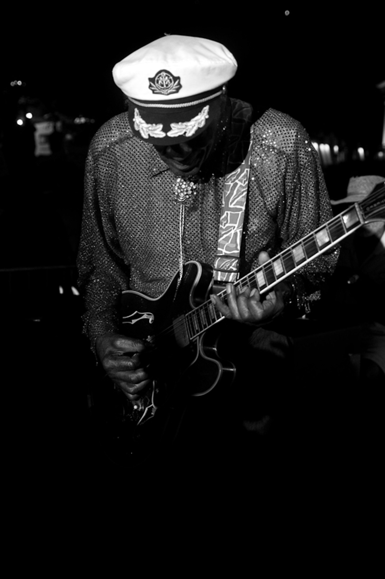 Chuck Berry performing at Kiener Plaza in St. Louis.