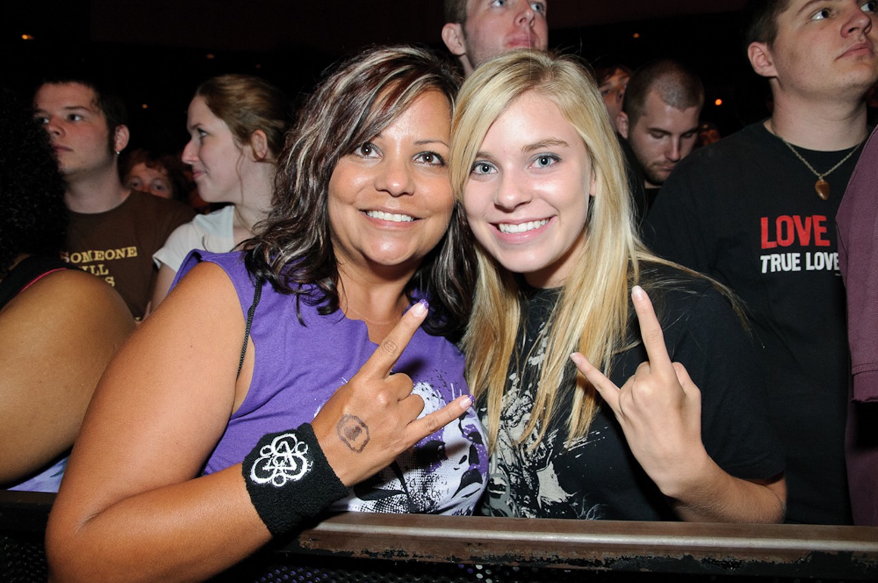 Rhonda and Marissa Gunn from Oblong, IL. These fans hung out with Coheed and Cambria in Chicago earlier this year, and made ito to the show at The Pageant on Monday.