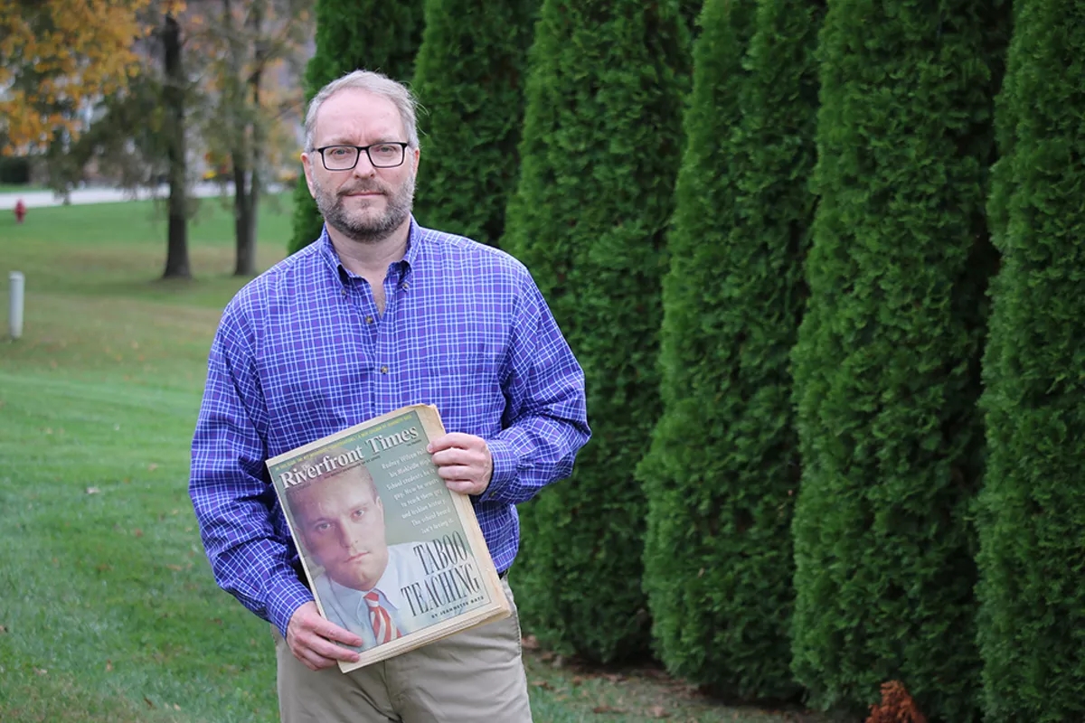 Rodney Wilson with a copy of the 1994 Riverfront Times story about his decision to come out — and the reactions it sparked.