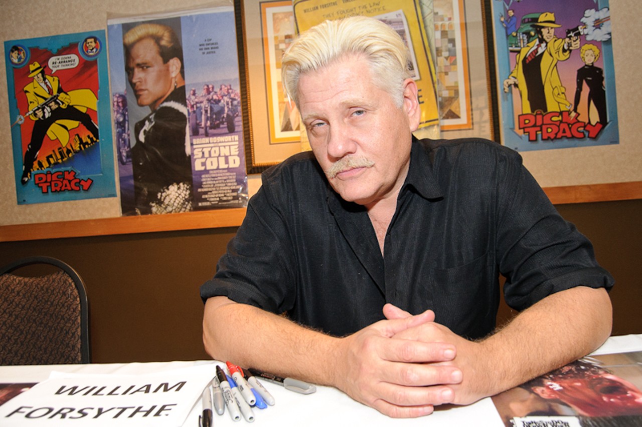 There are few men more capable of giving an arched-eyebrow glare than actor William Forsythe, best-known for playing tough guy roles films (He played Sammy "The Bull" Gravano in Gotti, and Al Capone in The Untouchables TV series.  Still, he took photos with fans and chatted about his acting career with attendees.