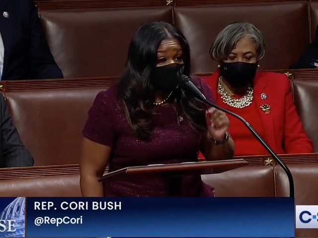Rep. Cori Bush tells her fellow congressmen to impeach Trump.