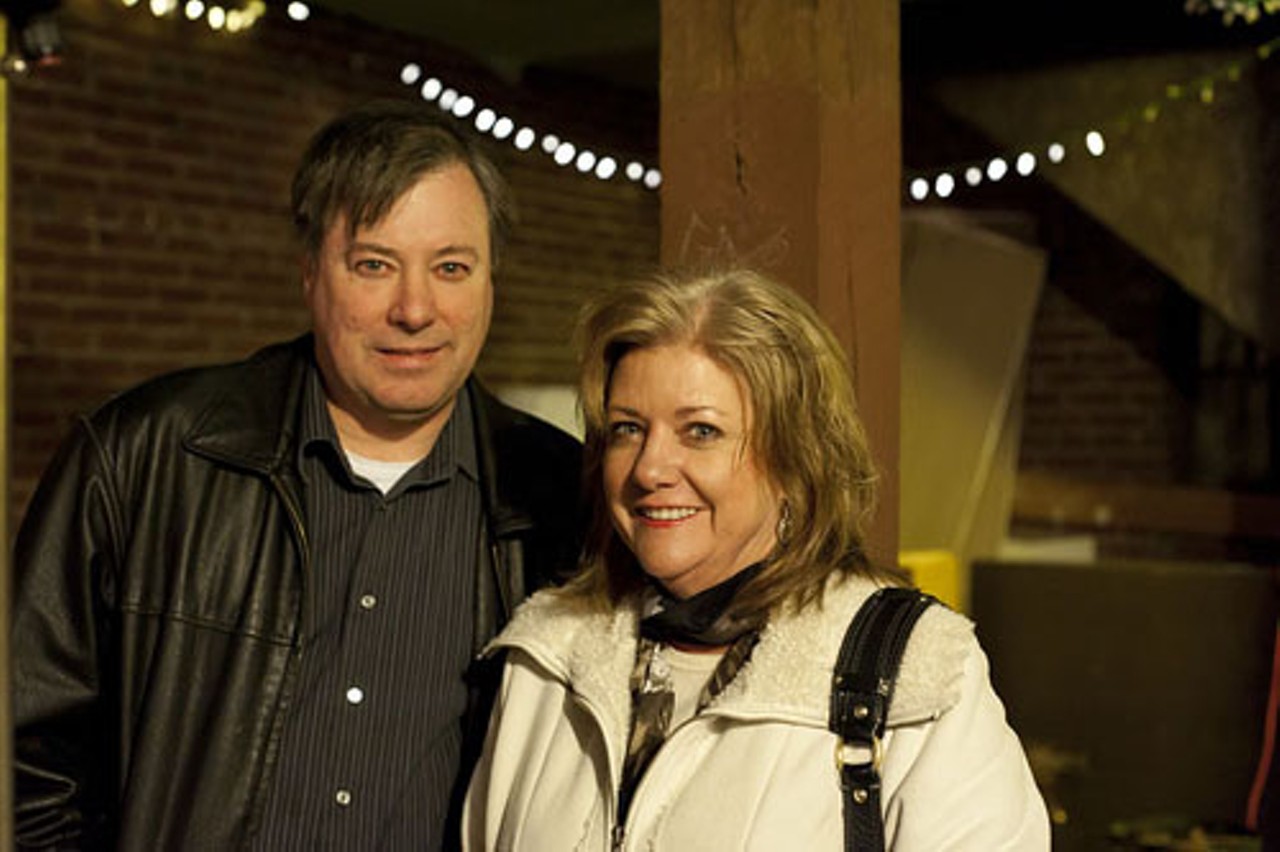 Joni Ott and Tom Bryne of St. Louis waiting outside prior to the show on Friday night.