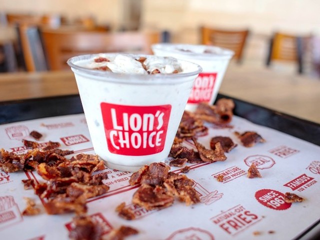 The "Heart Stopping Bacon Concrete" is available now through September 13th at area Lion's Choice stores.