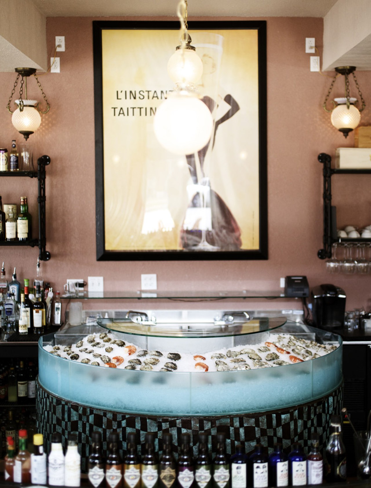 The oyster bar/ shucking station.