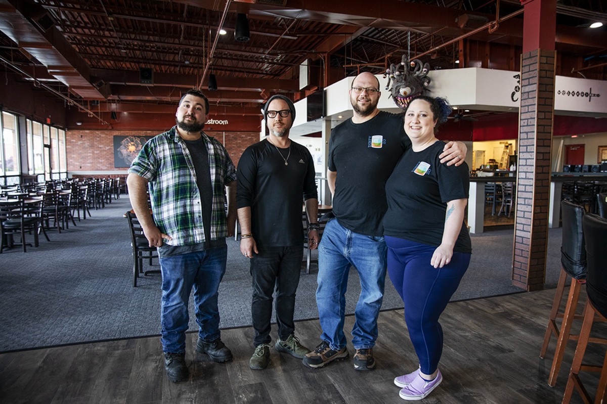 From left, managers Joe Mounce and Justin Mills, along with owners Jason Moughton and Ruth Camburn, are preparing for the opening day of Dirty 20.