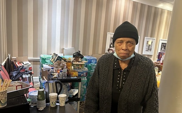 Lillie Crockett, 86, has been staying at a Hilton after frozen water pipes damaged her apartment building.
