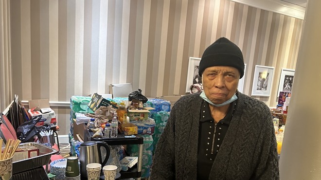 Lillie Crockett, 86, has been staying at a Hilton after frozen water pipes damaged her apartment building.