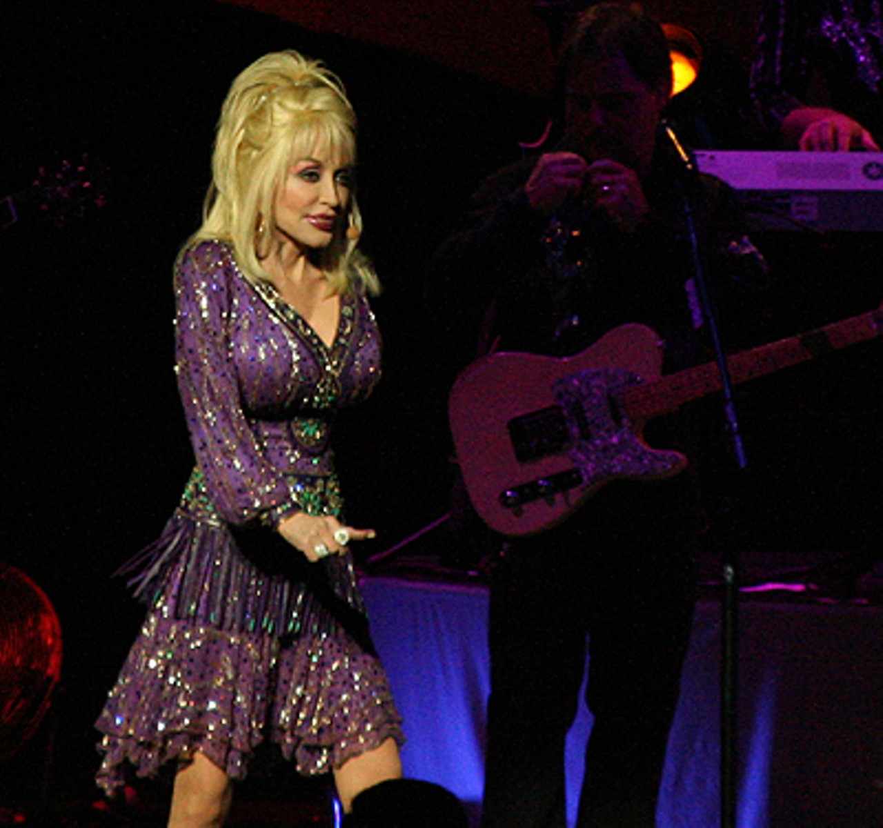 Backwoods & bedazzled, Dolly Parton performs on August 14, 2008 at the Fabulous Fox Theatre in St. Louis. 
Read the concert review and set list.