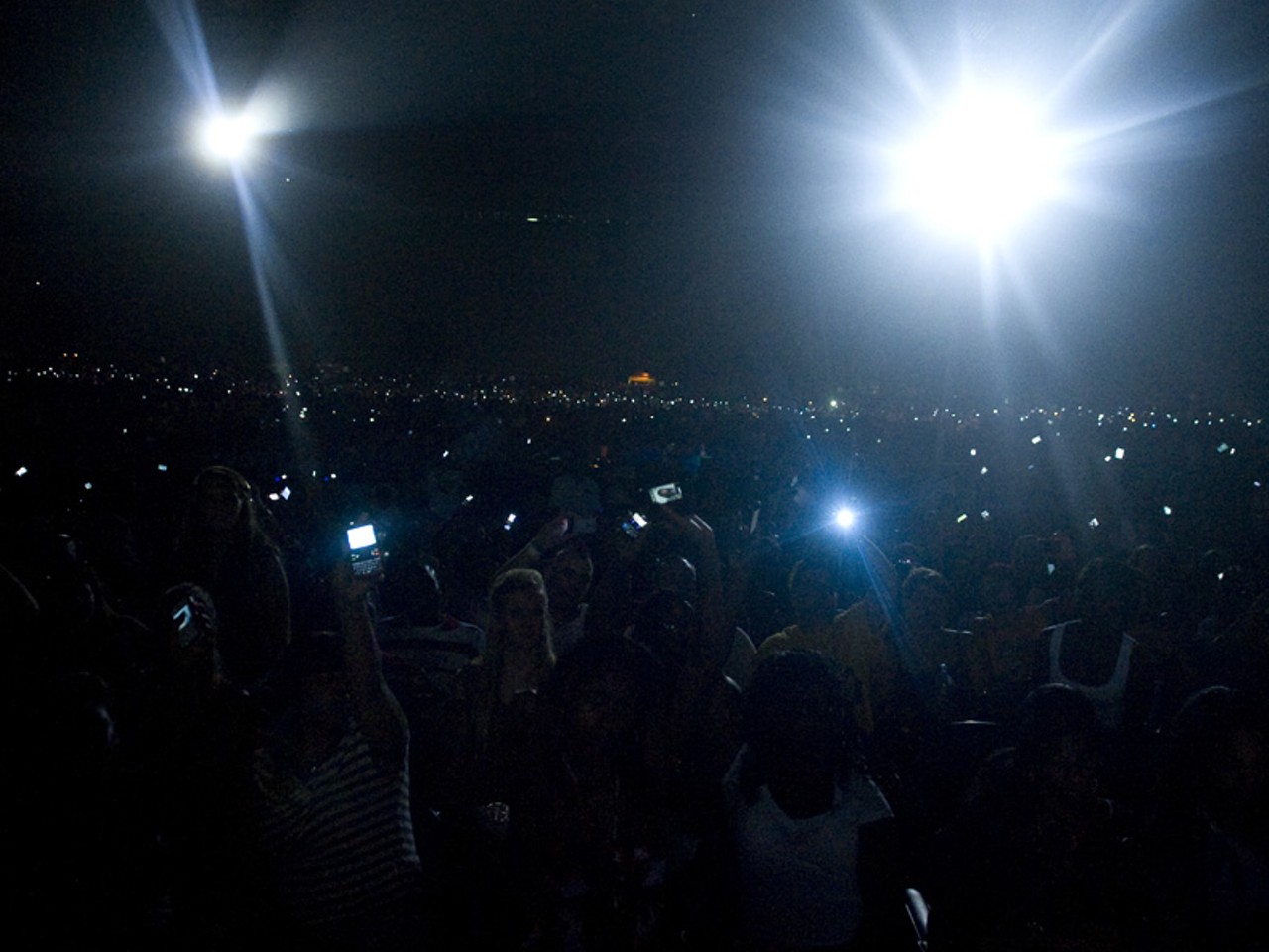 A sea of lit-up cell phones at Super Jam 3.