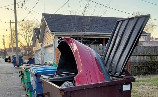 We're guessing this isn't the way to properly dispose of part of your car.