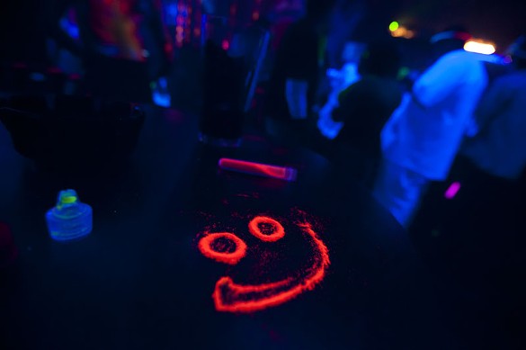 The glow-in-the-dark paint made its way around the Crack Fox on Saturday night.