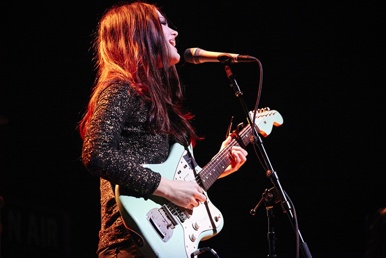 Rebecca of Larkin Poe on lead guitar.