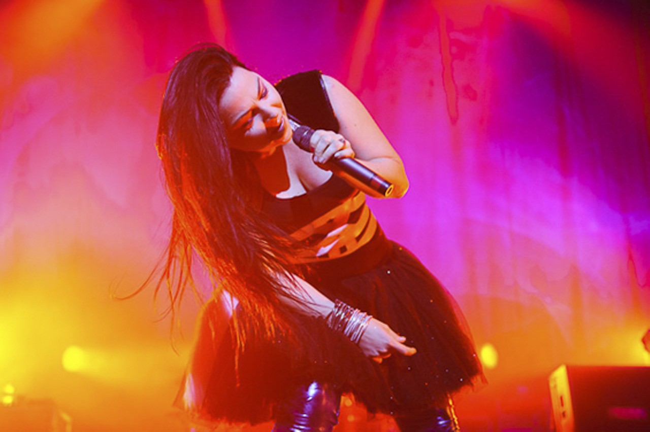 Amy Lee of Evanescence performing at the Pageant.