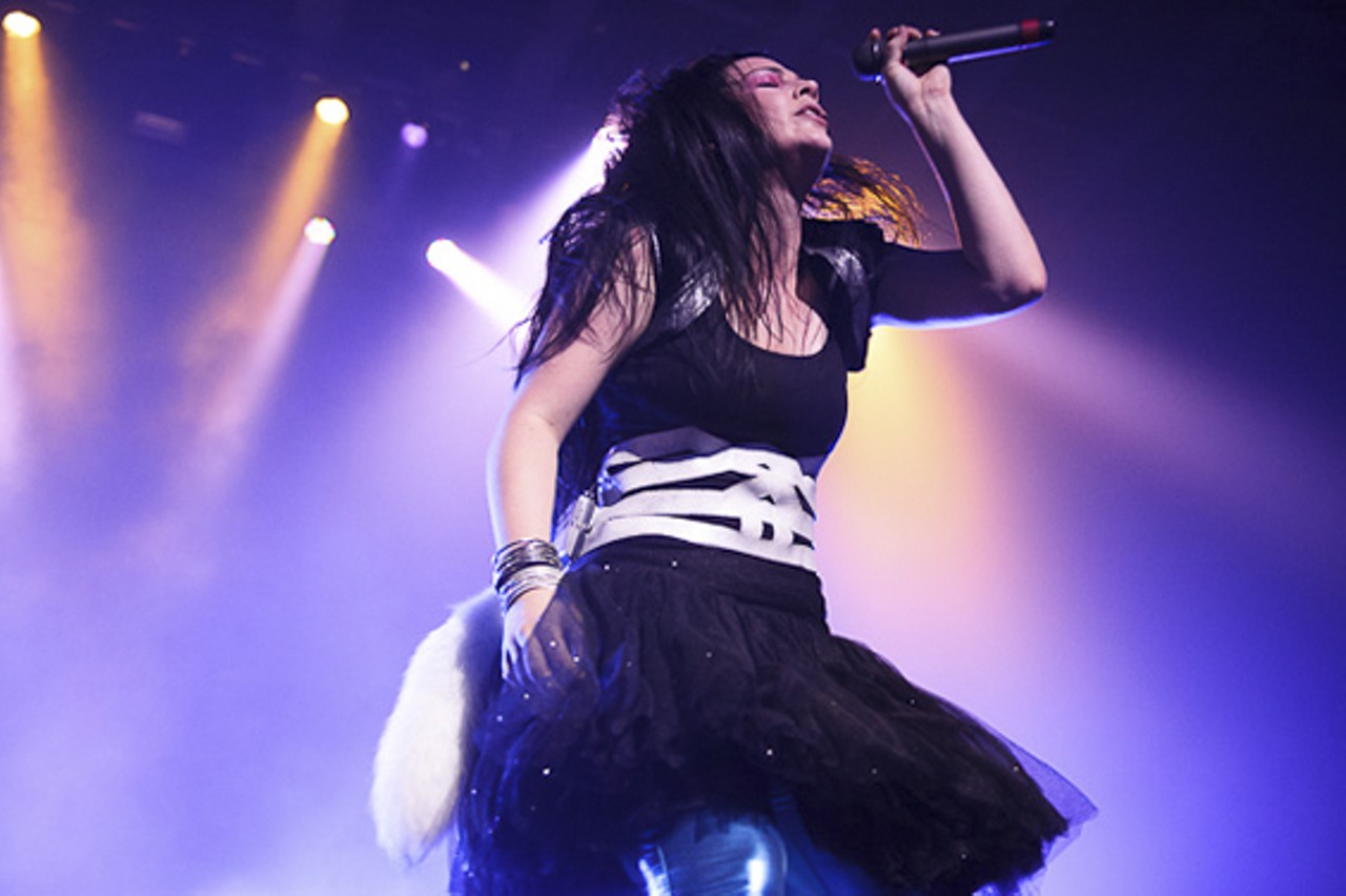 Evanescence performing in St. Louis, Missouri on April 25, 2012.