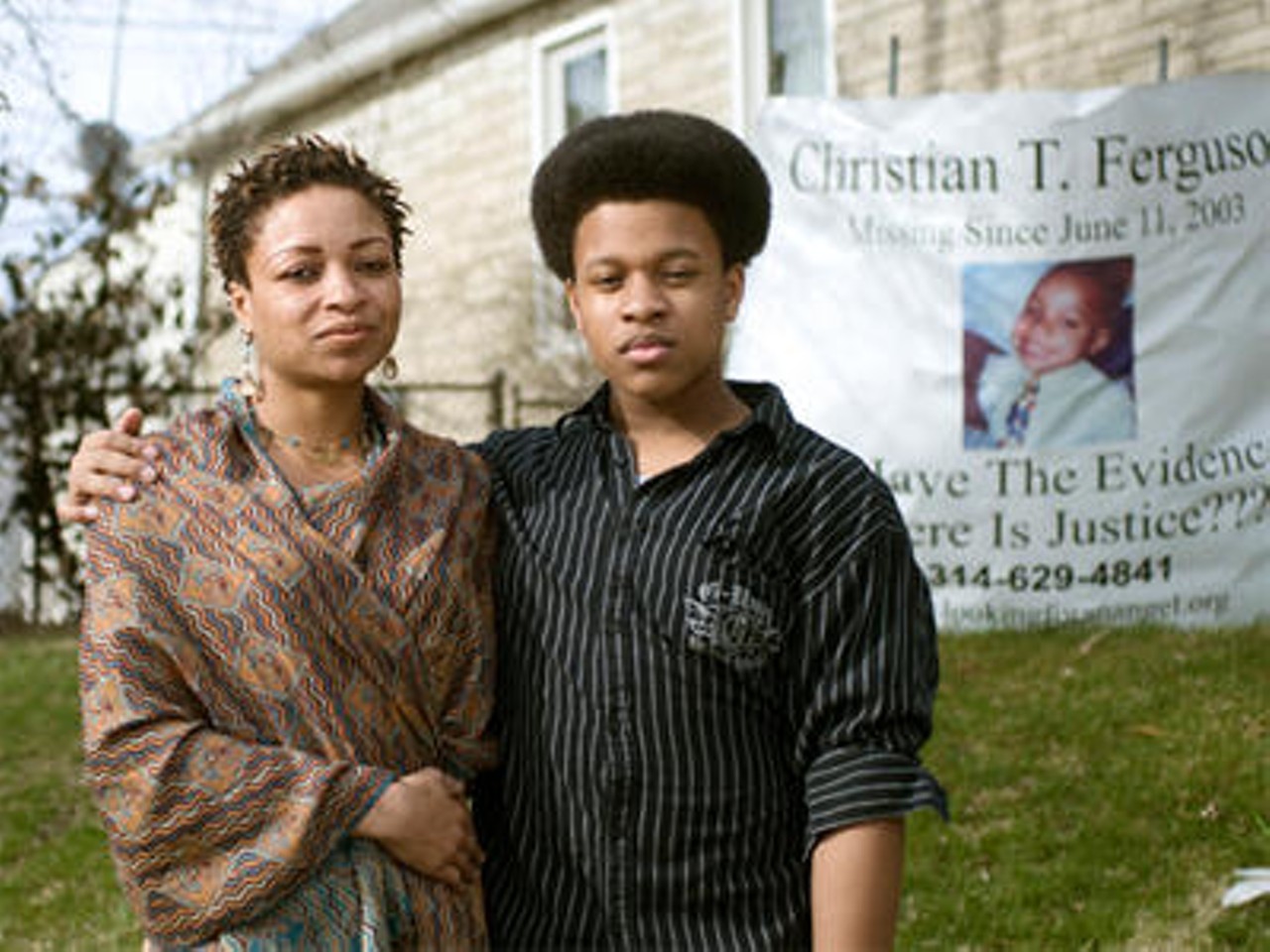 Vanishing Act: Scenes from a Kidnapping. View a location slide show from the alleged kidnapping of Christian Ferguson. Here stands his mother, Theda Thomas, and younger brother, now 14, Connor Ferguson. More photos.