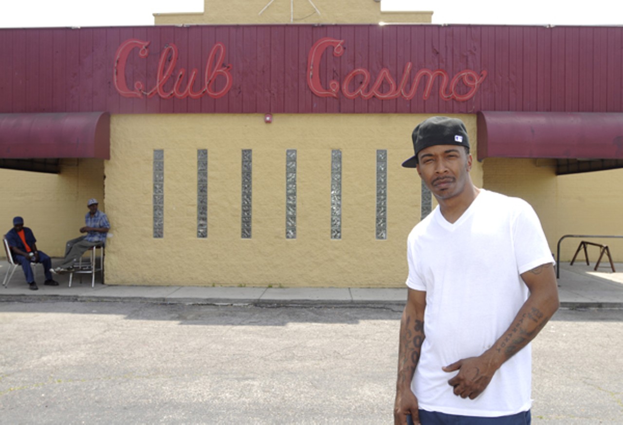A growing chorus of critics blames East St. Louis nightclubs for late-night mayhem. Here stands "Stuntman," an even promoter, in front of Club Casino, a State Street club. Read story.