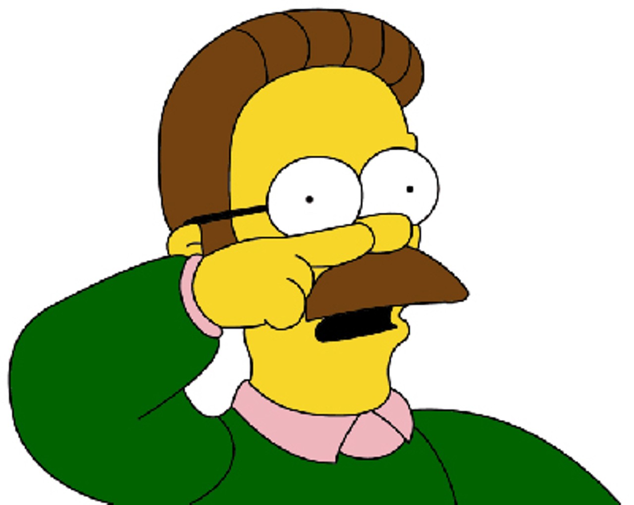 Ned Flanders: "A devout and sometimes overbearing Christian, he is nonetheless amongst the most friendly and compassionate Springfieldians and is generally considered a pillar of the Springfield community."