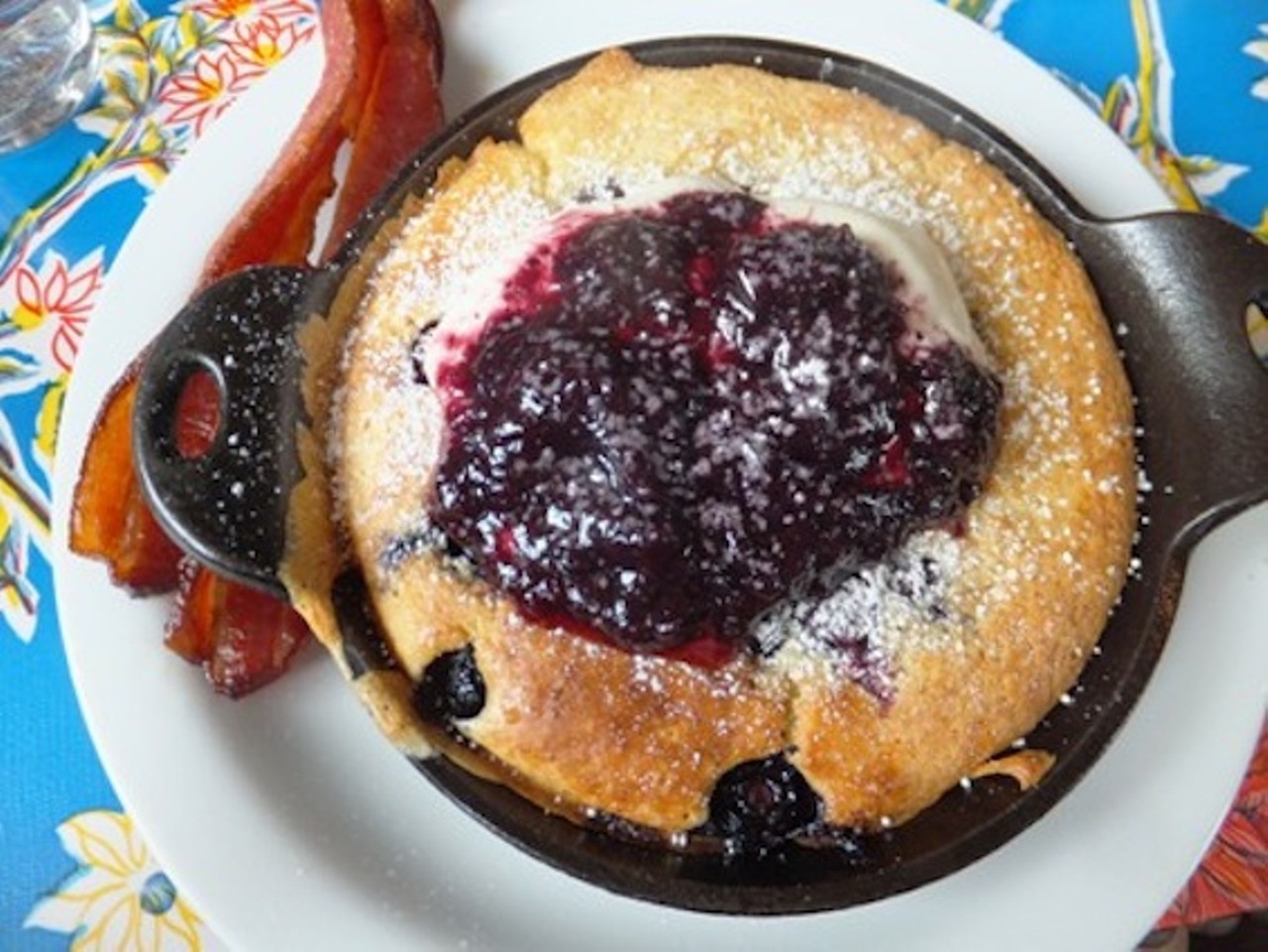 This Dutch pancake from Fort Defiance in Brooklyn, New York arrives in a piping-hot cast-iron pan, topped with warm blueberry compote, maple syrup and a dusting of powdered sugar. Sure, it's dessert for breakfast, but who's judging at brunch?