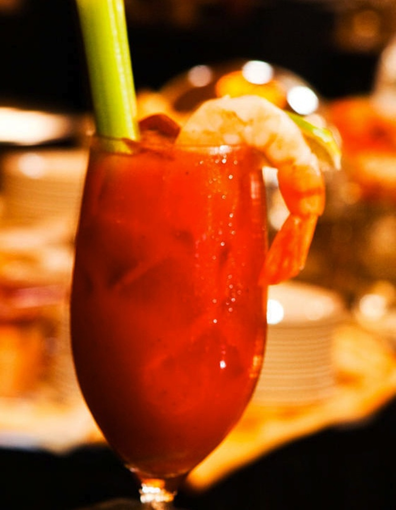 Vitamins, protein, morning buzz: Bloody Mary with shrimp at The Breakers Palm Beach in Palm Beach, Florida.&nbsp;