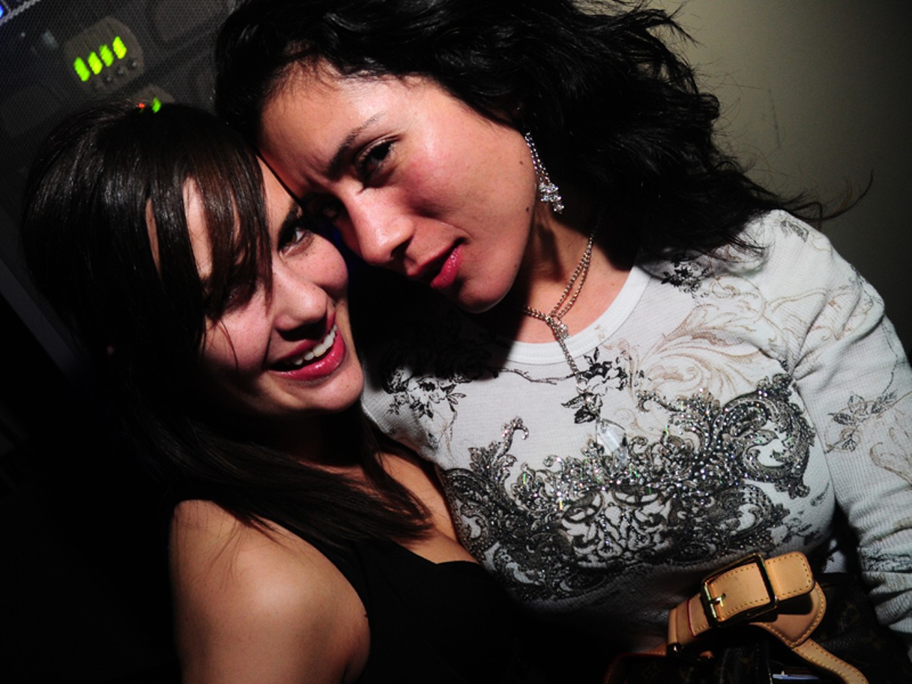 Club-goers Lara and Denia last night at Sol.