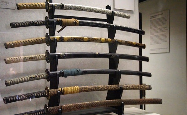 A katana sword, like these on display at the Victoria & Albert Museum, is said to have been used in a recent assault in St. Louis County.