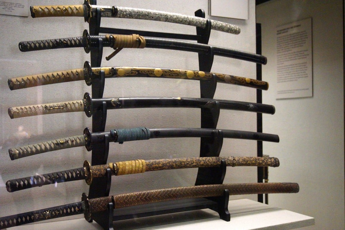A katana sword, like these on display at the Victoria & Albert Museum, is said to have been used in a recent assault in St. Louis County.