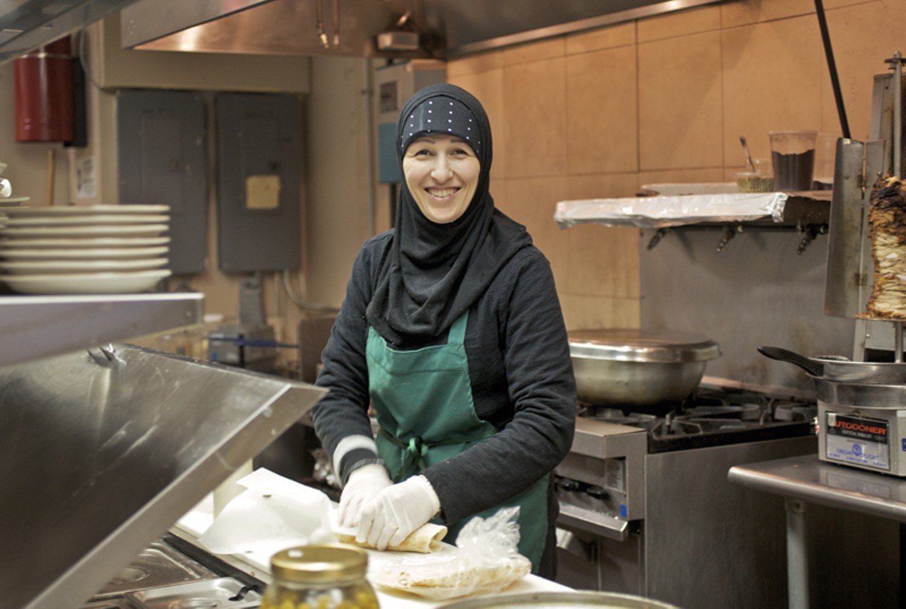 Roudayna Mohsen, wife of owner Ali Mohsen, at work in the kitchen of the Vine.