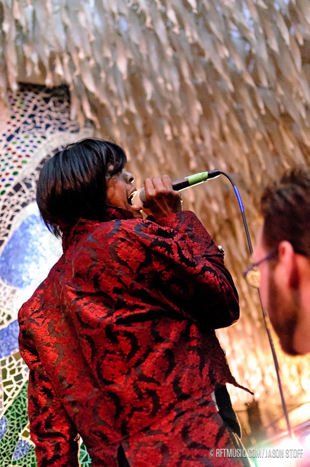 Fishbone vocalist Angelo Moore appeared onstage in a wig and long-tailed coat.