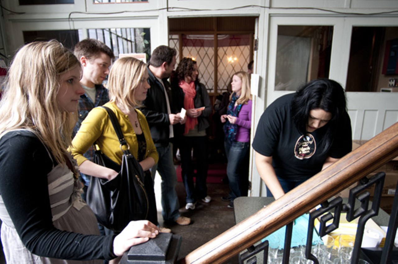 The festival was held at The Stable on Cherokee with the crowd checking in at the restaurant entrance before heading upstairs to the loft space.