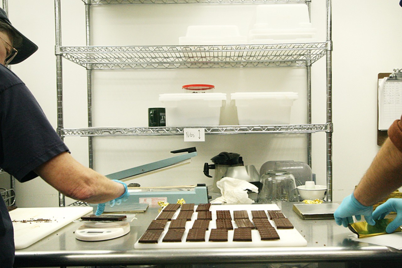 The bars go through more quality control as each bar gets weighed and wrapped by hand.