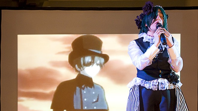 Moriah Douglas, 18, from Ashland, Tennessee, performing as Ciel Phantomhive from Black Butler.
