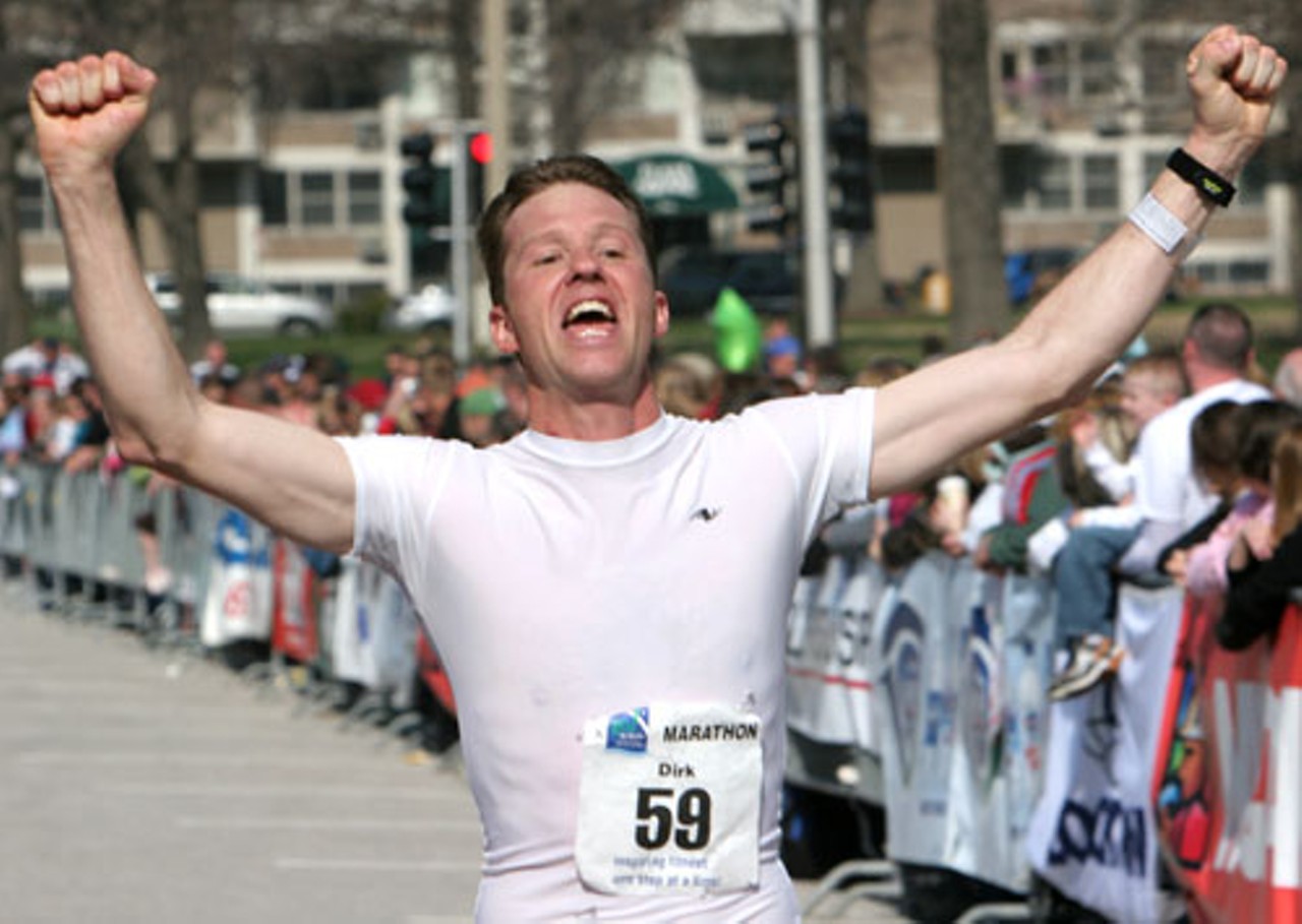 Dirk Frisbee finished the 26.2-mile marathon in 3:05, placed seventh in his division.