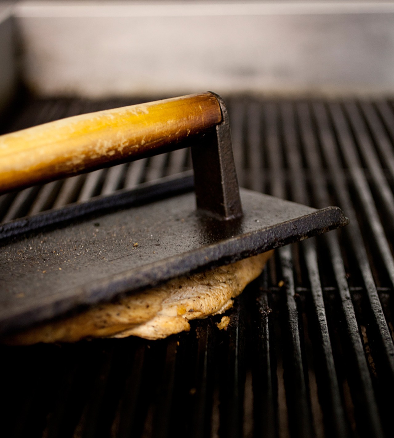 The smoked-turkey tenderloin on the grill.
