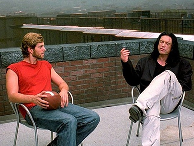 Greg Sestero, left, and Tommy Wiseau on the set of the 2003 film The Room.