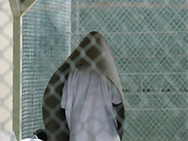 A detainee inside Camp 4, the lowest-security camp for the best behaved detainees.