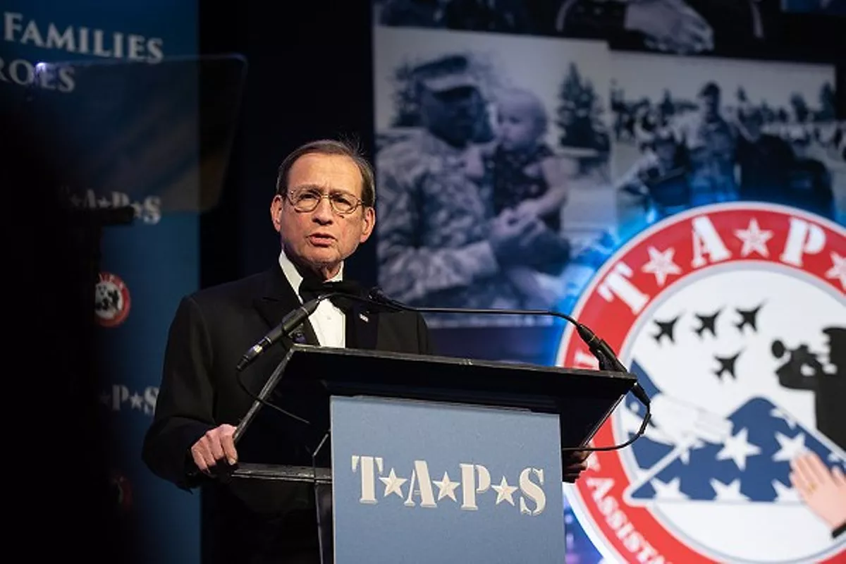 Michael Neidorff, Chairman & CEO of Centene Corp., speaks during the 2019 Tragedy Assistance Program for Survivors (TAPS) Honor Guard Gala at the National Building Museum in Washington D.C., March 6, 2019.