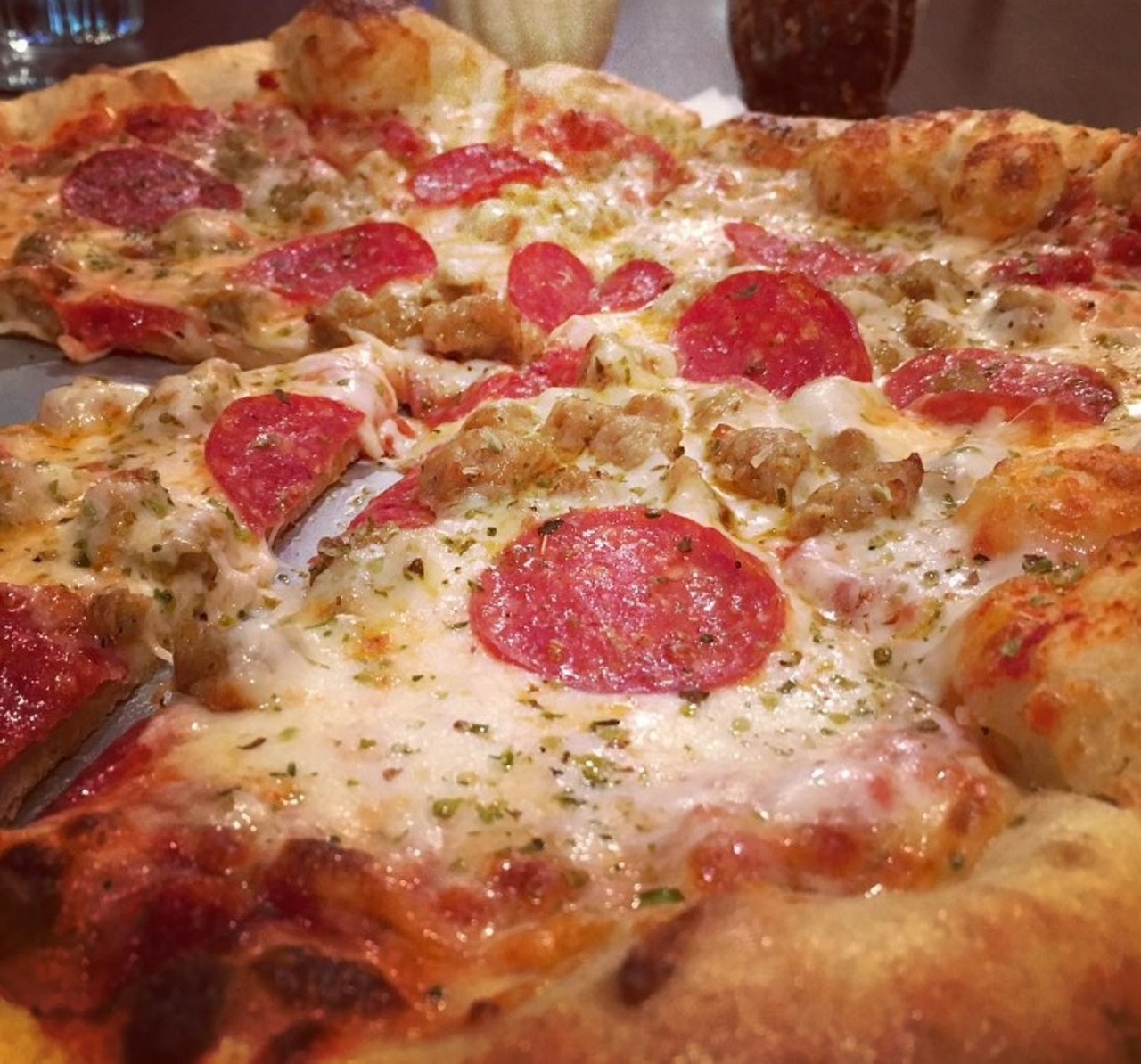 Corner Bistro
4993 Loughborough Ave.
St. Louis, MO 63109
(314) 353-1811
Corner Bistro's hand-tossed pizzas are made from scratch in a stone oven. The pizzas are 14 inches and come in varieties such as margherita, chicken and mushroom and Buffalo chicken. Photo courtesy of Instagram / cheathamjordanmichael.