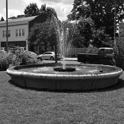 This Used to Be: a trough to water horses    Now It's: a water fountain    Location: the Ivory Triangle        "The streets meet at angles forming Wedge-shaped blocks in the Ivory Triangle, the historic German area of South City's Carondelet Neighborhood. The focal point is a triangular block framed by Ivory Avenue, Virginia Avenue, and Schirmer Street that serves as a commemorative park. It includes a flagpole and a bust of neighborhood leader Albert 'Red' Villa. The son of Italian immigrants, Villa served as alderman for the Carondelet neighborhood from 1953 to 1990. During the late nineteenth century, this iron pool served as a trough to water horses."        "The water fountain in Carondelet's Ivory Triangle." Image courtesy of Emma Prince.