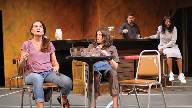 Amy Loui, left, who plays Tracey, sees parallels labor issues of Sweat and the pandemic’s effect on the theater industry.