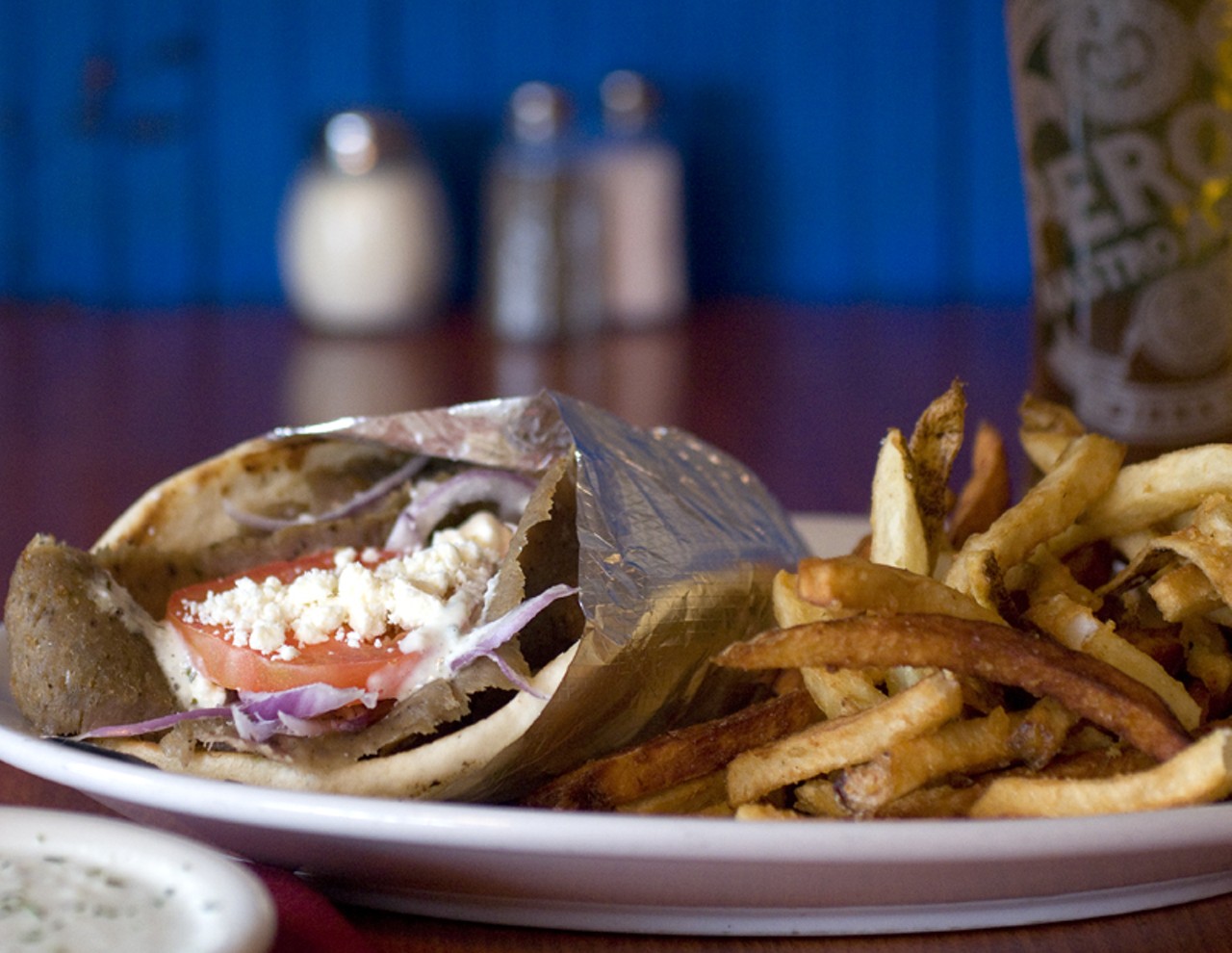 The gyro sandwich with French fries and a Peroni beer. Oh, and we'd like a little extra tzatziki on the side.