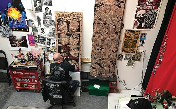 Tom Huck's enormous woodcuts can take years to create.