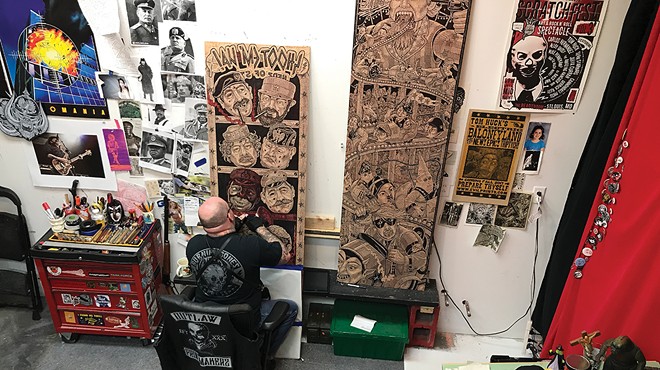 Tom Huck's enormous woodcuts can take years to create.
