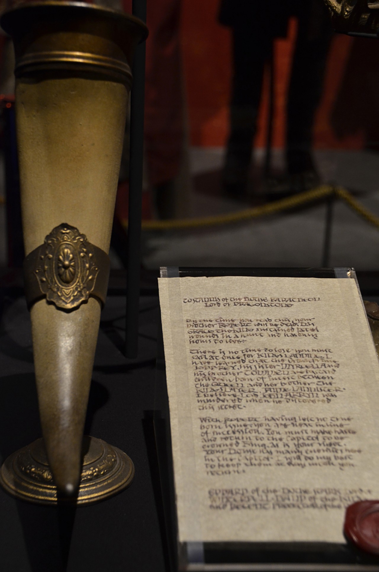 More props from the series include a letter written by Ned Stark in season one.