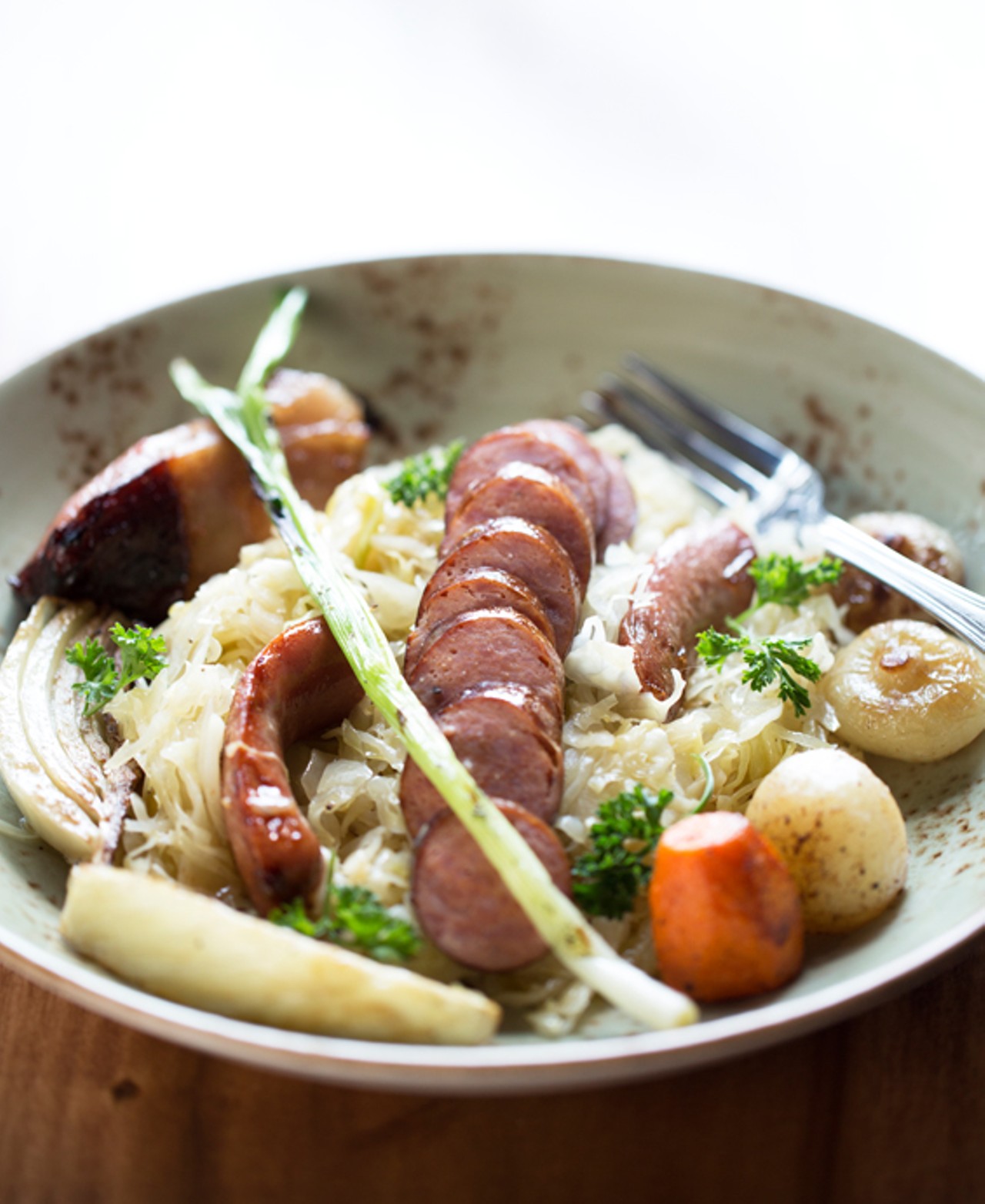 Choucroute Garnie: house sausages and smoked pork.
