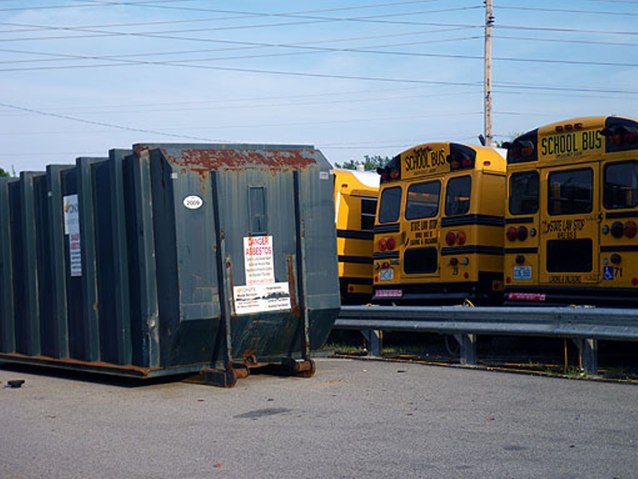 The presence of asbestos in a container on school property alarmed Green Trails residents.