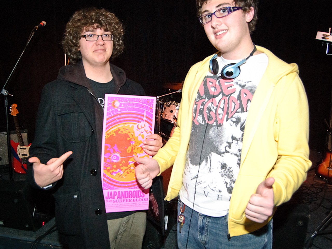 Big fans of both bands, Sam Baiamonte and Anthony Engelhardt show off their Japandroids show poster.