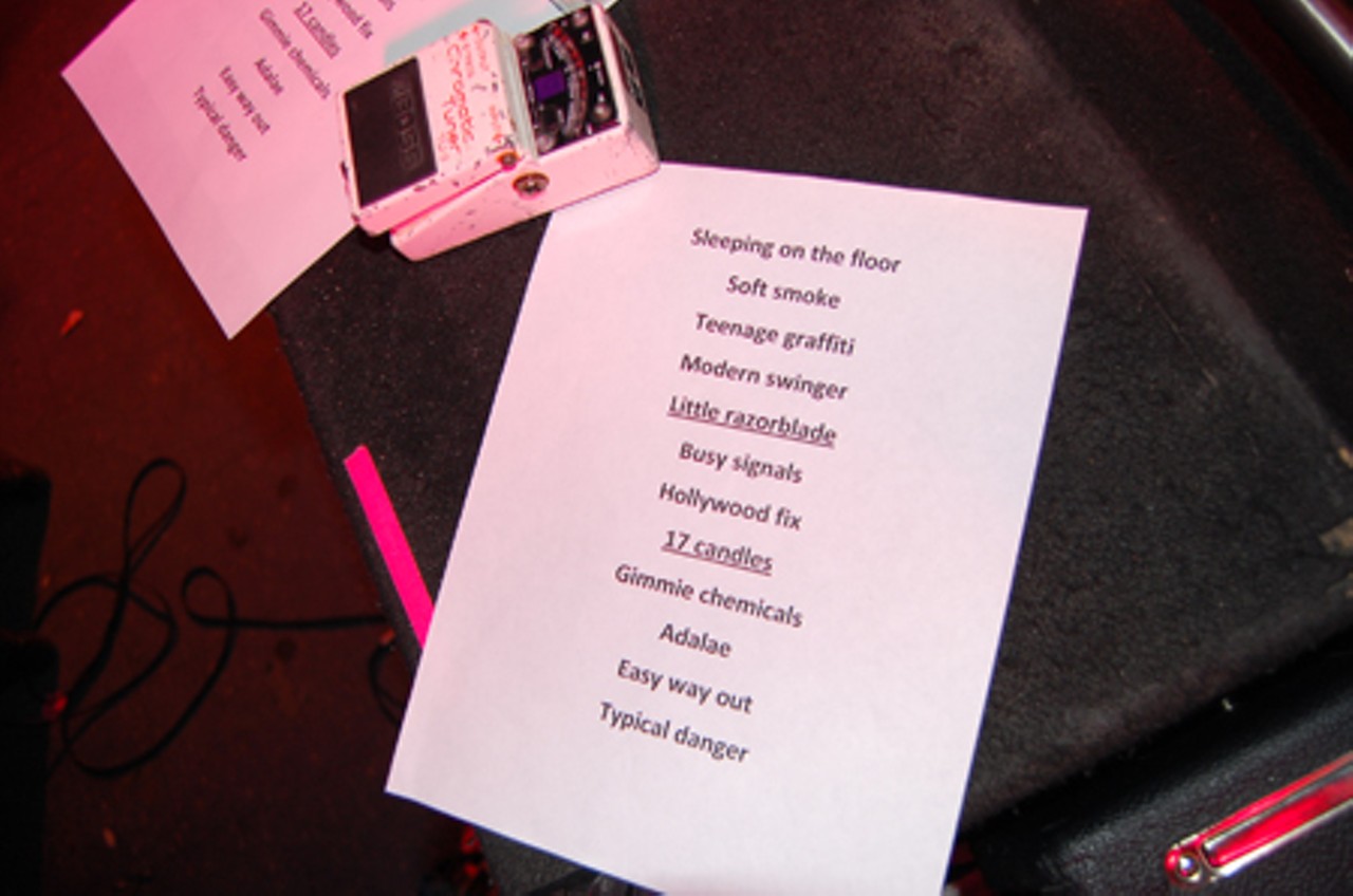 The Pink Spiders were up next. Here's the setlist for the Nashville band.