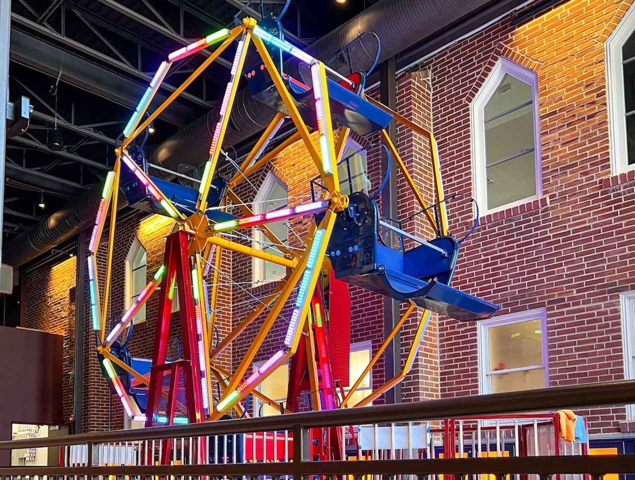 The mini Ferris wheel came from the Muny — and yes, it really works.